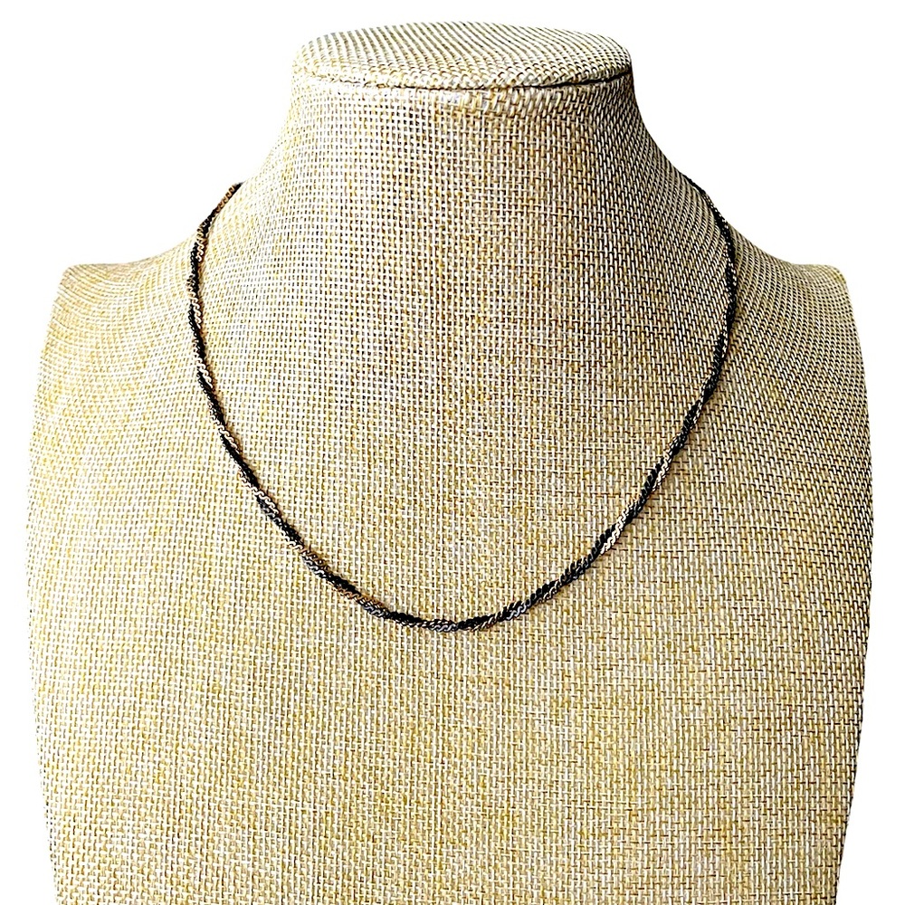Vintage ACT II Black Gold Twisted Necklace Bold Classic Design